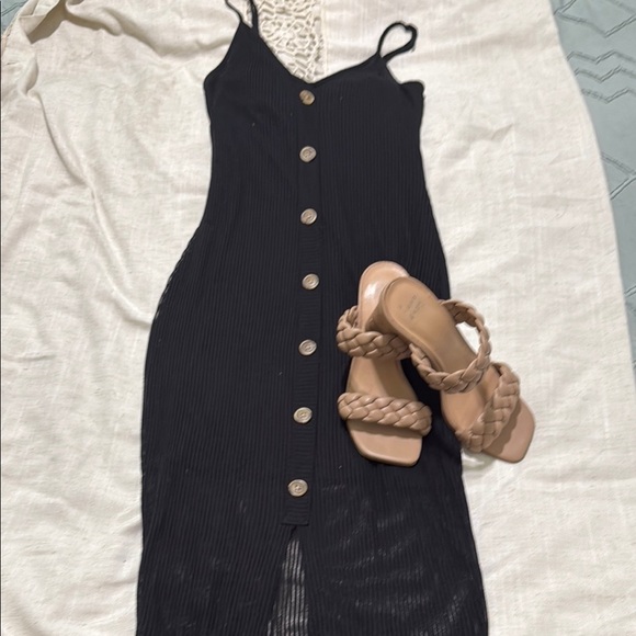 Express Black Ribbed Dress - Picture 5 of 6